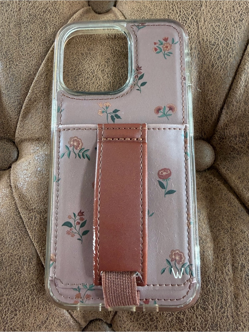WALLI Mauve Meadows iPhone 13 Pro Phone Case with Strap and card holder